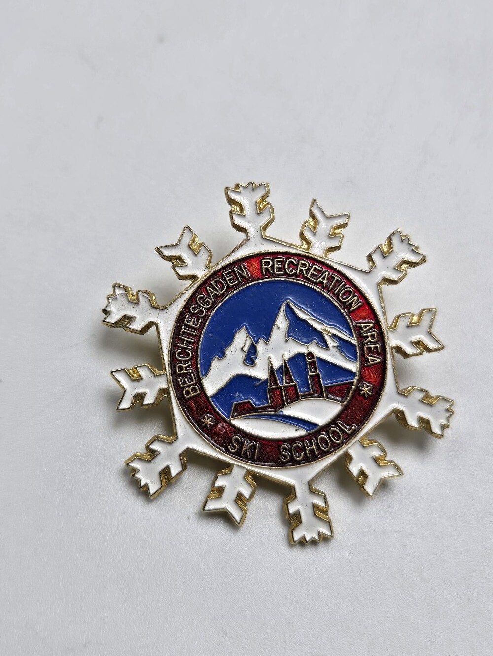 70's Berchtesgaden Recreation Area Ski School Lapel Pin Germany Souvenir Skiing